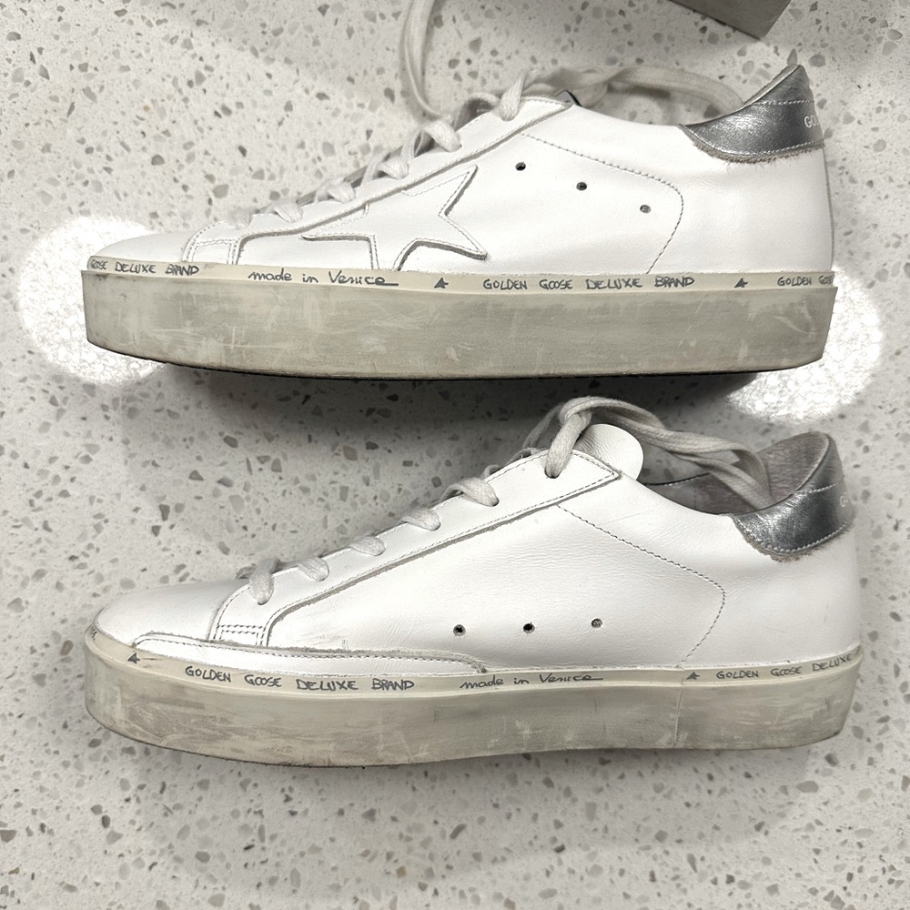 Golden Goose Hi Star 39 white and silver with box - Picture 7 of 13